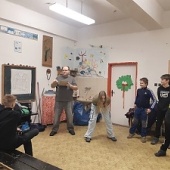 Pantomima zimních sportů a aktivit